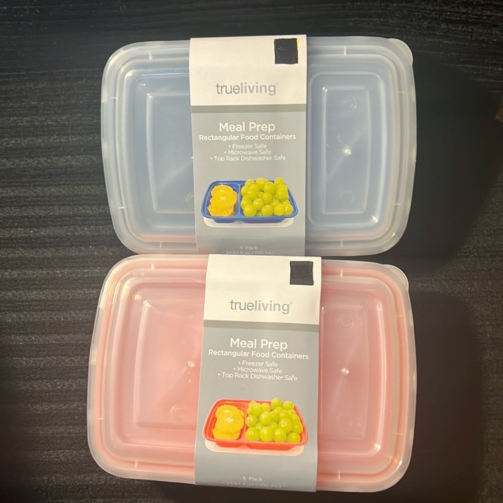 2 Meal prep food containers/ 5 pack each